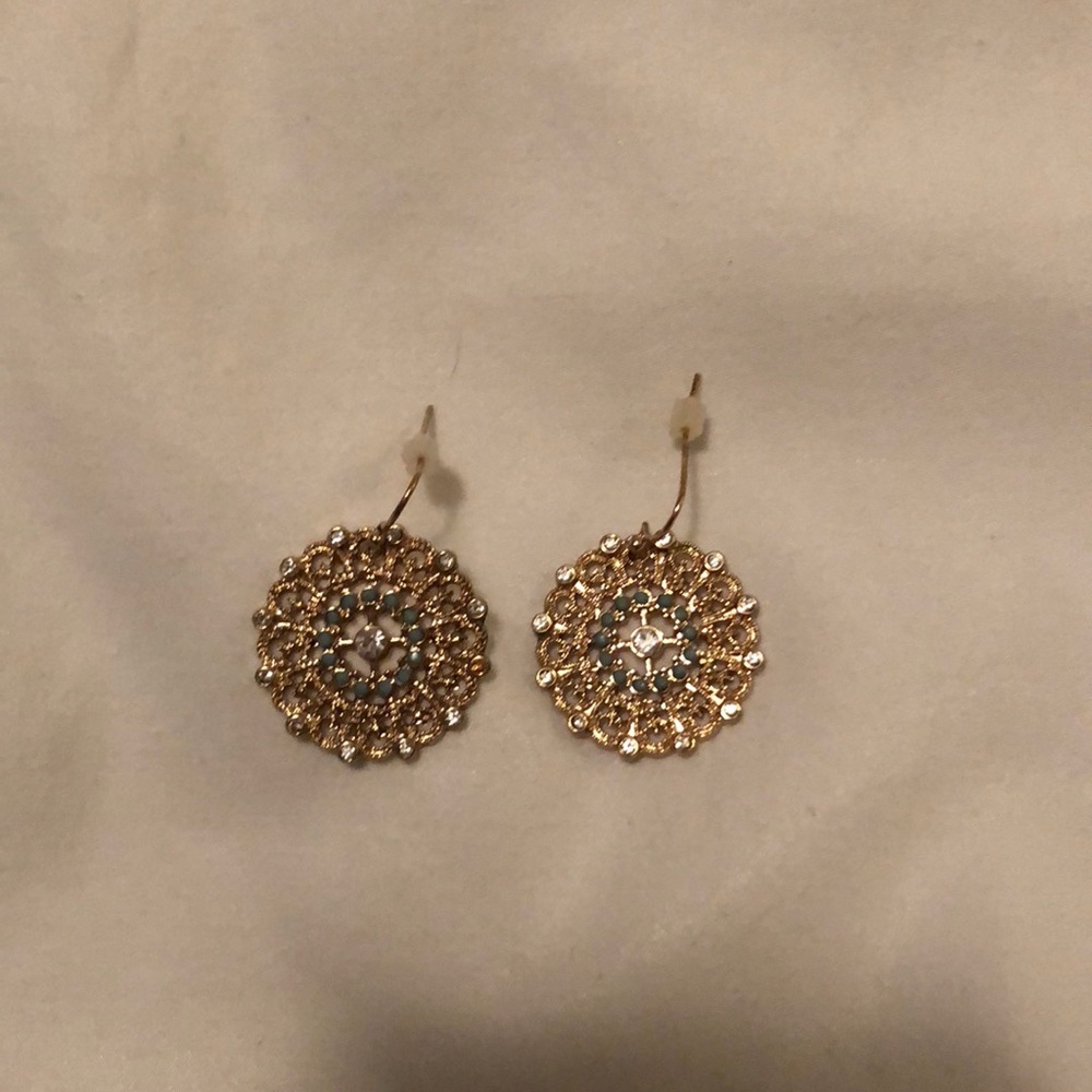 Gold and turquoise earrings
